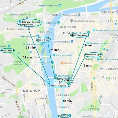 1+kk, 2. Center, 3min Walk To Dancing House *